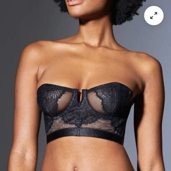 NWT Thistle and Spire 38E Black Mirage Strapless Bra Retails $64 - Picture 1 of 1
